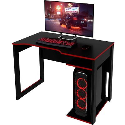 Mesa Para Computador Escrivaninha Gamer Preto/vermelho