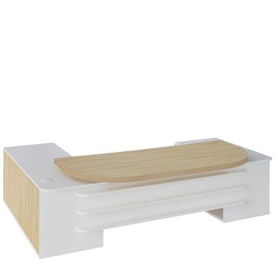Mesa Para Escritório Diretor Grande 2 Portas 4 Gavetas Carvalho/branco