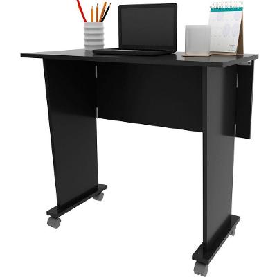 Mesa Escrivaninha Dobrável Com Rodízio Preto