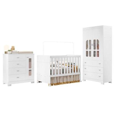 Quarto De Bebê New Katatau Branco Acetinado - Reller