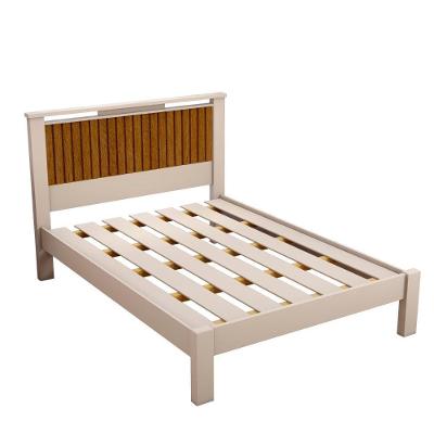 Cama Casal Com Painel Aveludado Marbella Off White Naturale