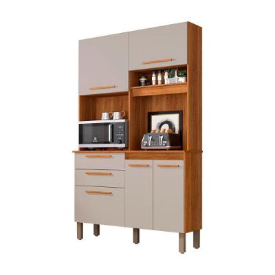 Armário De Cozinha 5 Portas 2 Gavetas Dubai Sallêto Móveis Cinamomo Com Off White