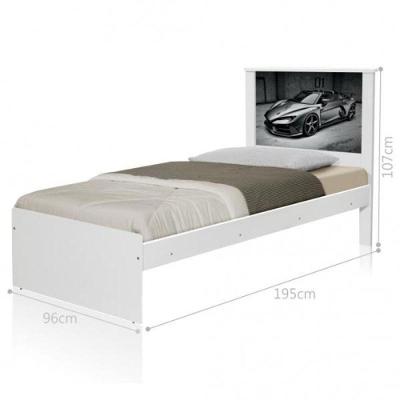 Cama Solteiro Com Cabeceira Carro Sport Chumbo