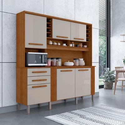 Armário De Cozinha 6 Portas 2 Gavetas Catar Sallêto Móveis Cinamomo Com Off White