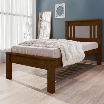 Cama De Solteiro Flex Com Colchão Macaé Malbec Off White