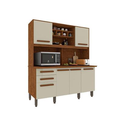 Armário Para Cozinha 6 Portas 2 Gavetas Luna Plus Móveis Imop Cinamomo Com Off White