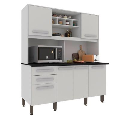 Armário Para Cozinha 6 Portas 2 Gavetas Luna Plus Móveis Imop Branco Neve