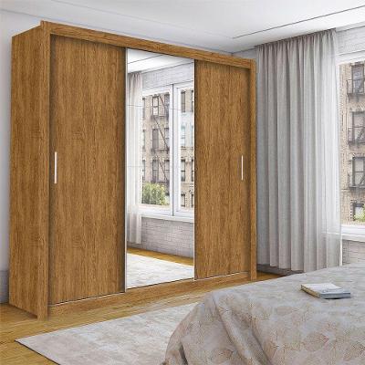Guarda Roupa Casal Isabela Luxo Com Espelho 3 Portas De Correr 4 Gavetas Carioca Moveis Freijó
