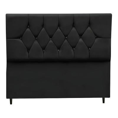Cabeceira Estofada Cama Box Casal 140 Cm Suede Ayla Cor:preto