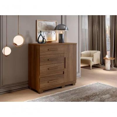 Cômoda New Florença 4 Gavetas 1 Porta Benetil Móveis - Imbuia
