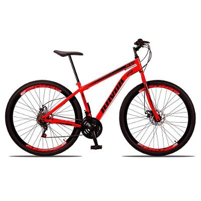 Bicicleta Aro 29 Bike Aço 21 Marchas Velocidades Freio A Disco Cor:ferrari