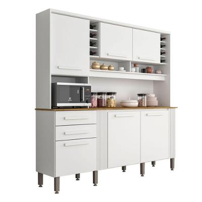 Armário De Cozinha 6 Portas 2 Gavetas Catar Sallêto Móveis Branco