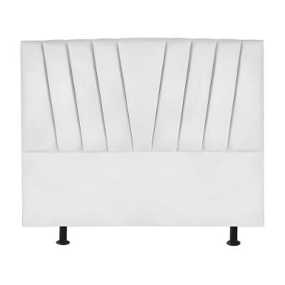 Cabeceira Estofada Cama Box King 195 Cm Louise Suede Cor:branco