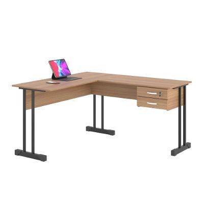 Mesa Em L Com 2 Gavetas Rael Montana