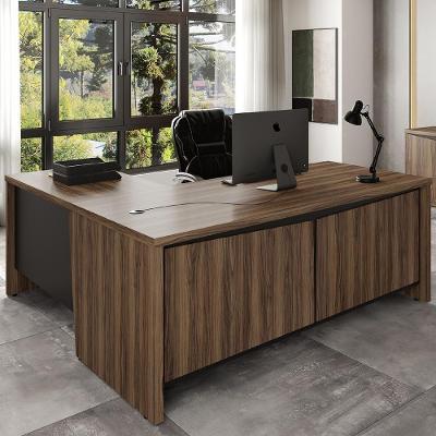 Mesa Executiva Em L Newport Nogal Preto