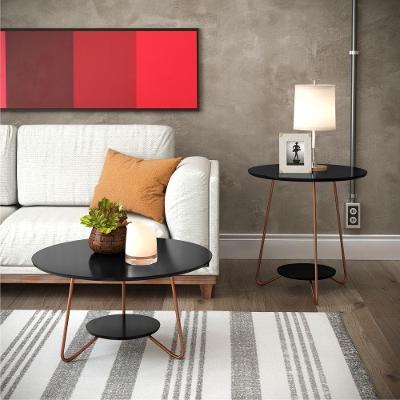 Jogo De Mesa Centro E Lateral Home Preto