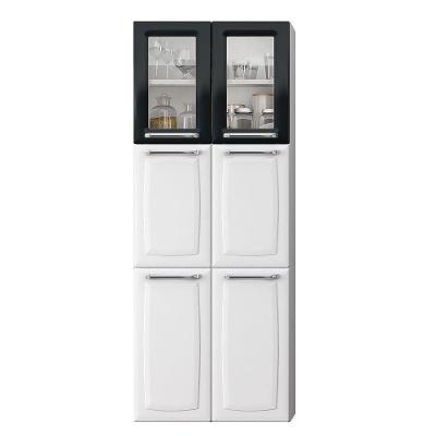 Paneleiro Duplo Luce 6 Portas 70cm Ipldv-70 Mx Itatiaia Branco Com Preto