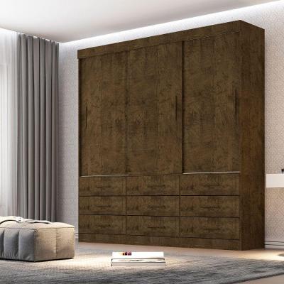 Guarda Roupa Casal 3 Portas 9 Gavetas New Star Sallêto Móveis Ipê