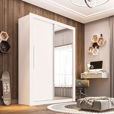 Guarda Roupa Com Espelho 2 Portas 2 Gavetas Panamá Sallêto Móveis Branco