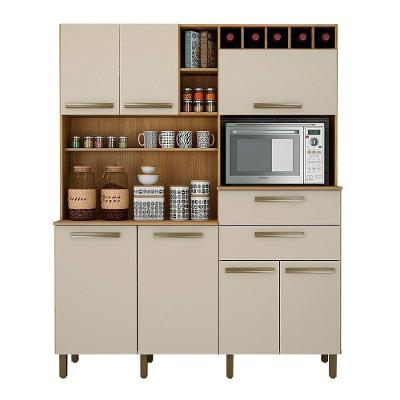 Armário Para Cozinha Monte Rey Cinamomo Com Off White 7 Portas Valdemóveis Cinamomo Com Off White