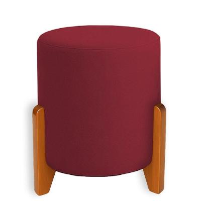 Puff Orgânico Boucle Thor Com Pés De Madeira Bordo