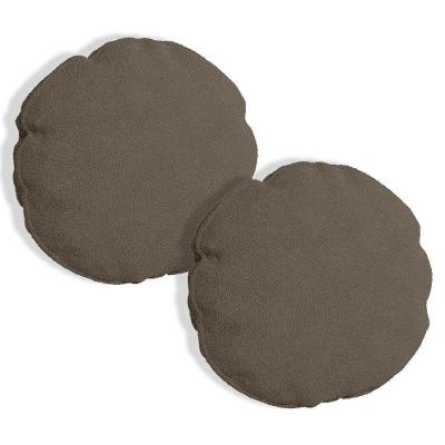 Kit 2 Capas Para Almofada Redonda Veludo 50x50cm 7 Decor Marrom