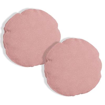Kit 2 Capas Para Almofada Redonda Veludo 40x40cm 7 Decor Rosa