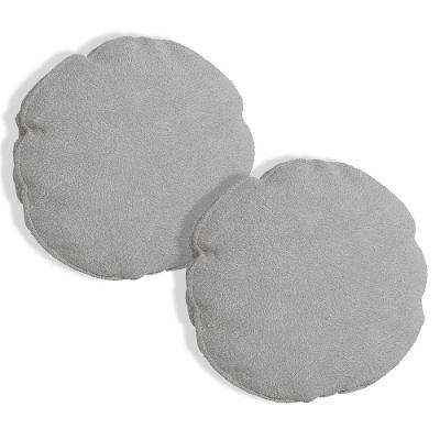 Kit 2 Capas Para Almofada Redonda Veludo 50x50cm 7 Decor Prata