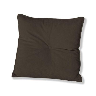 Almofada Quadrada Tina Com Botão Central 50x50 Cm Veludo 7 Decor Marrom