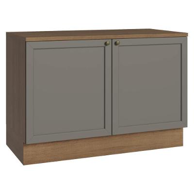 Balcão De Cozinha 120 Cm 2 Portas Rustic/cinza Vik Madesa Rustic/cinza