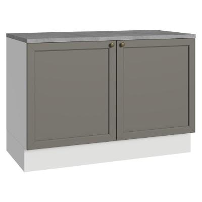 Balcão De Cozinha 120 Cm 2 Portas Branco/cinza Vik Madesa Branco/cinza