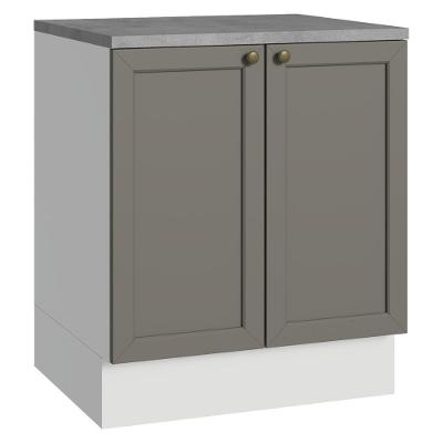 Balcão De Cozinha 70 Cm 2 Portas Branco/cinza Vik Madesa Branco/cinza