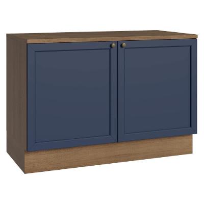 Balcão De Cozinha 120 Cm 2 Portas Rustic/azul Vik Madesa Rustic/azul