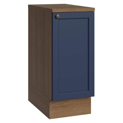 Balcão De Cozinha 35 Cm 1 Porta Rustic/azul Vik Madesa Rustic/azul