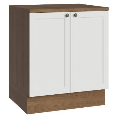 Balcão De Cozinha 70 Cm 2 Portas Rustic/branco Vik Madesa Rustic/branco