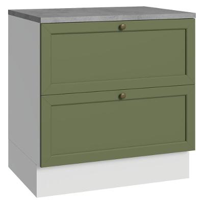 Balcão De Cozinha 80 Cm 2 Gavetas Branco/verde Vik Madesa Branco/verde
