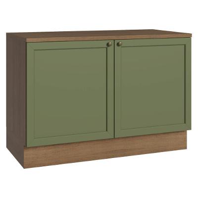 Balcão De Cozinha 120 Cm 2 Portas Rustic/verde Vik Madesa Rustic/verde