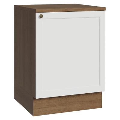 Balcão De Cozinha 60 Cm 1 Porta Rustic/branco Vik Madesa Rustic/branco