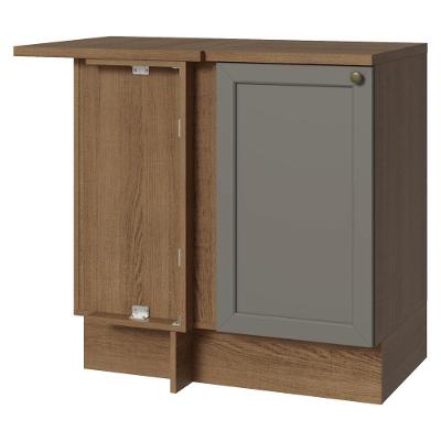 Balcão De Canto 1 Porta Rustic/cinza Vik Madesa Rustic/cinza