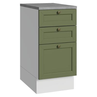 Balcão De Cozinha 40 Cm 3 Gavetas Branco/verde Vik Madesa Branco/verde
