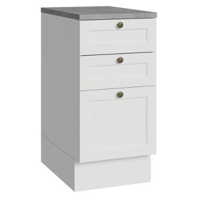 Balcão De Cozinha 40 Cm 3 Gavetas Branco Vik Madesa Branco