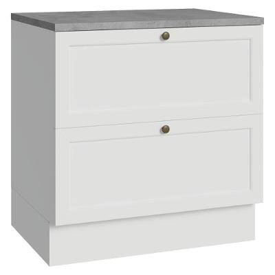 Balcão De Cozinha 80 Cm 2 Gavetas Branco Vik Madesa Branco