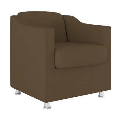 Poltrona Decorativa Com Base Reforçada Sala Quarto Jl Decor Marrom