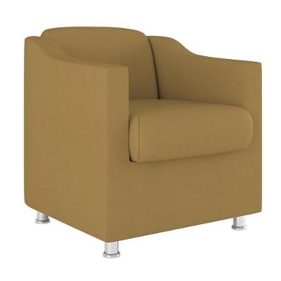 Poltrona Decorativa Com Base Reforçada Sala Quarto Jl Decor Capuccino