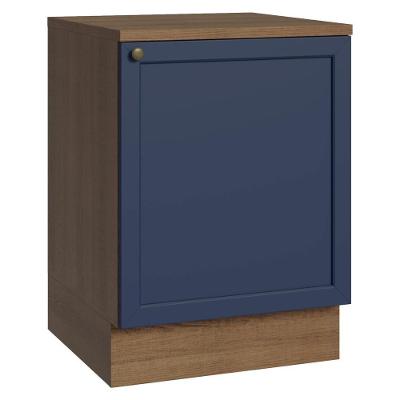 Balcão De Cozinha 60 Cm 1 Porta Rustic/azul Vik Madesa Rustic/azul