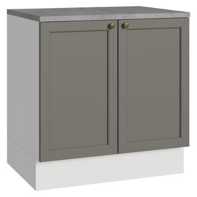Balcão De Cozinha 80 Cm 2 Portas Branco/cinza Vik Madesa Branco/cinza