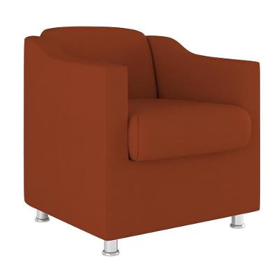 Poltrona Decorativa Com Base Reforçada Sala Quarto Jl Decor Terracota