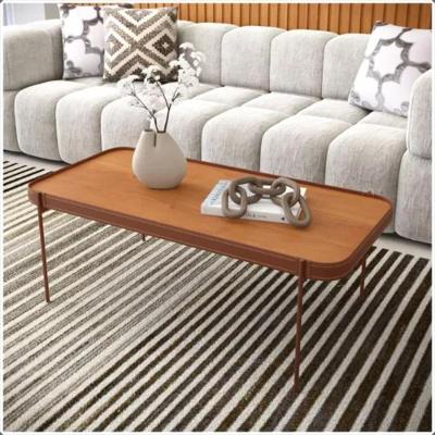 Mesa De Centro Sala De Estar Mavi G 110x52 Nature Com Pes Metal Cobre