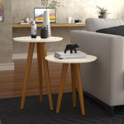 Conjunto 2 Mesas 4202 Pés Palito Ofertamo Sala Off White
