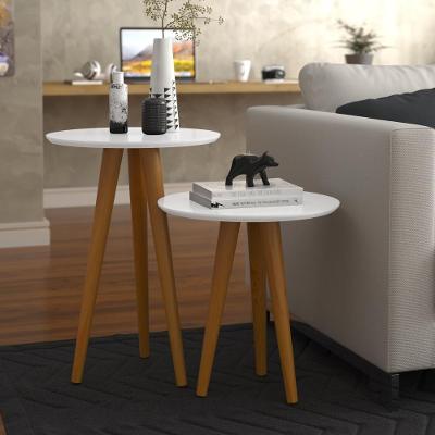 Conjunto 2 Mesas 4202 Pés Palito Ofertamo Sala Branco